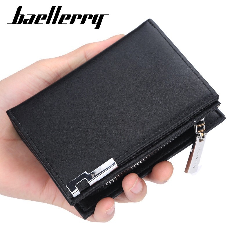 DOMPET LIPAT WANITA BAELLERRY ORIGINAL KULIT HITAM LUTON WA362B5 MINI SLOT KECIL KARTU KOIN RESLETING PENDEK IMPORT PREMIUM KOREA BRANDED BATAM MURAH