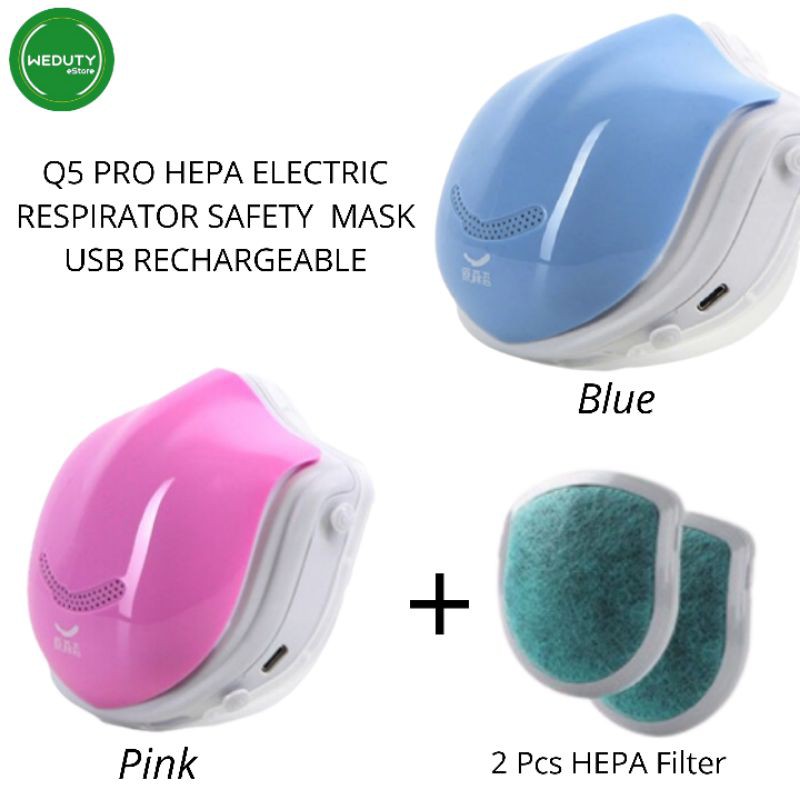SAFETY RESPIRATOR MASK HEPA FILTER Q5 PRO MASKER 4 LAPIS FILTER HEPA ANTI  DEBU DAN VIRUS N95