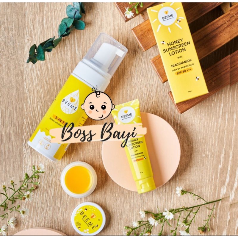 BEEME - Skincare Ibu dan Anak - Nourishing Balm / Natural Soap 3in1 / Honey Sunscreen Lotion