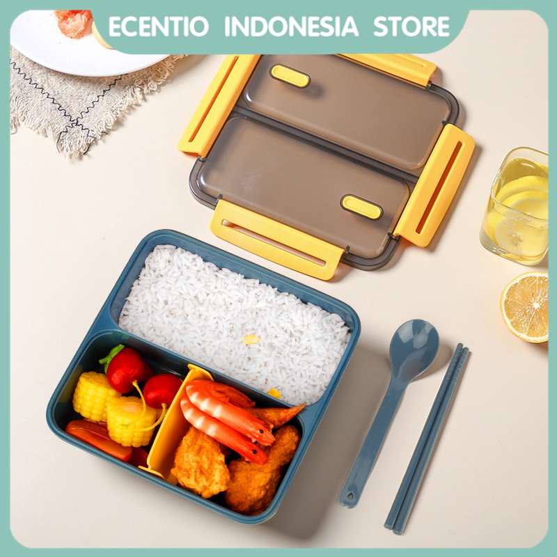 ecentio lunch box Kotak Makan Portable Tempat Makan Anti Tumpah 1100ml  BPA FREE