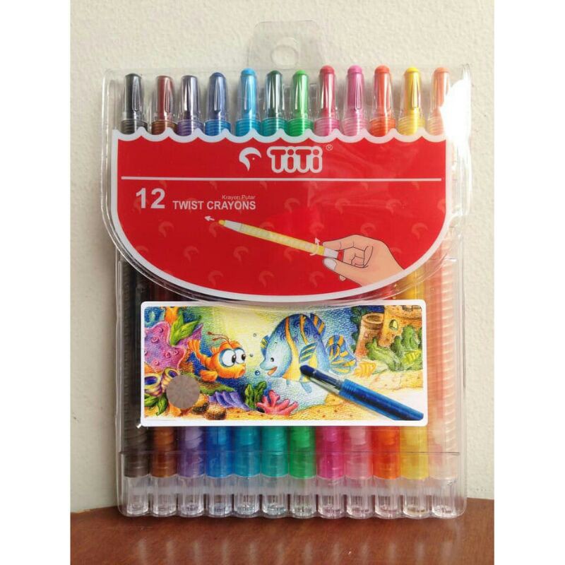 

(HABIBI STORE) Crayon TiTi Putar 12 Warna / Krayon Putar / Oil Pastel