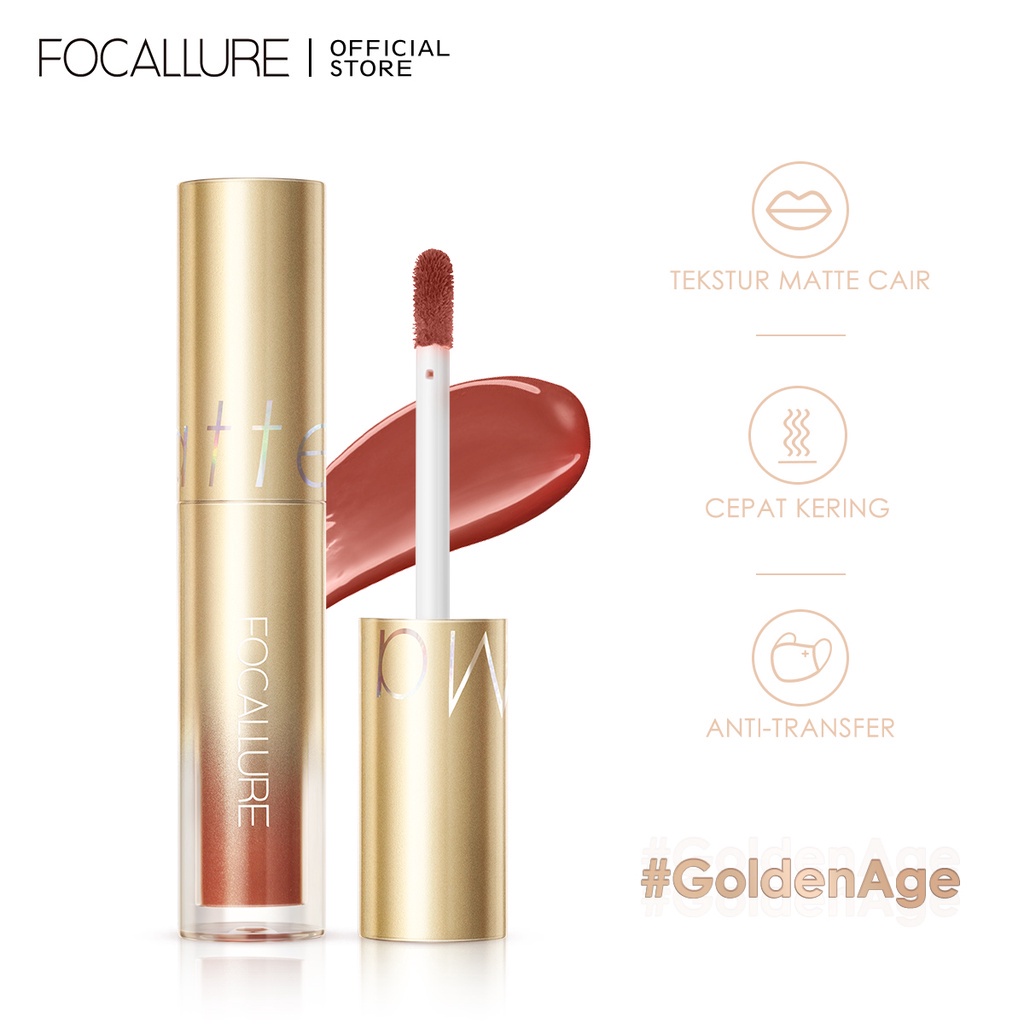 FOCALLURE 3PCS Makeup Set #GoldenAge Makeup set Lipstik/ Concelaer /Pressed powder Christmas Beauty Package