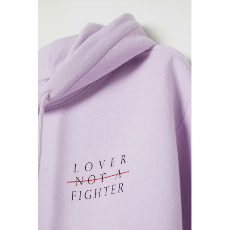 S - XXXXXL(6XL) Hoodie LOVER NOT A FIGHTER Pria Wanita BIGSIZE Hoodie Lilac OVERSIZE JUMBO