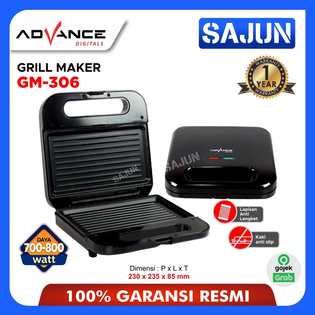 Advance GM-306 Gtill Maker Pemanggang Daging Sosis Roti GM306