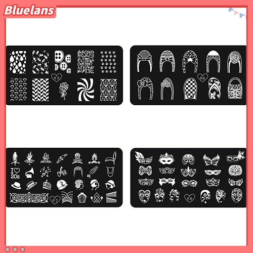 Bluelans Stempel / Cap Kuku Motif Print Untuk Nail Art / Manicure DIY