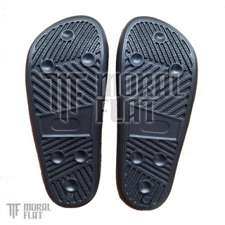 Sandal Slop Casual/Unisex-Moral Flat-All Black Slim Series-Hitam-43 SOL SLIM