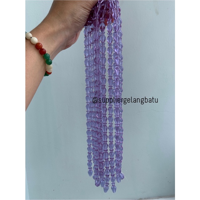 manik ujung kepala tasbih GUCI UNGU QUARTZ aksesori kalung gelang 10mm