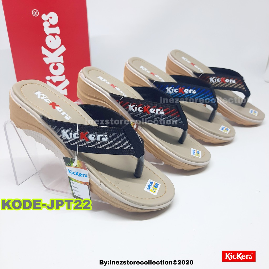 SENDAL WEDGES WANITA KICKERS TERMURAH KODE JPT22 ELEGAN BERKUALITAS