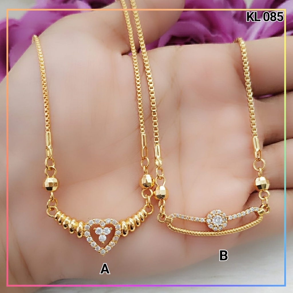 Kalung xuping kalung dewasa koye love kombinasi permata lapis emas gold KL 085