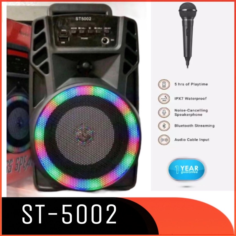 Speaker Bluetooth Portable ST-5002 + Mic Karoake