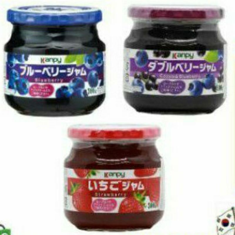 

Kanpy Cassis & Blackberry Blueberry Strawberry Double Berry Jam Selai Buah Berry Stroberi Beri Impor