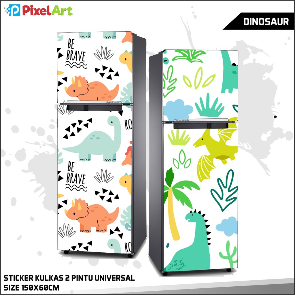 

STIKER KULKAS 1 PINTU DAN 2 PINTU STANDARD STICKER MOTIF DINO TERBARU SUDAH DILAPISI ANTI GORES LEM KUAT TAHAN LAMA