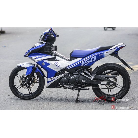 decal yamaha jupiter mx king 150 mini monster biru putih