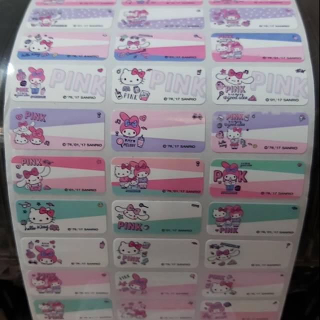 

Label nama KITTY MELO PINK sicker waterproof ORI