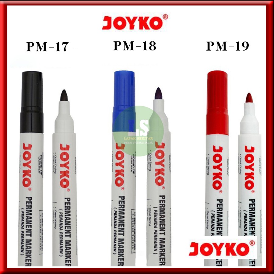 

Permanent Marker / Spidol Permanen Joyko PM-17/PM-18/PM-19 Asli Murah