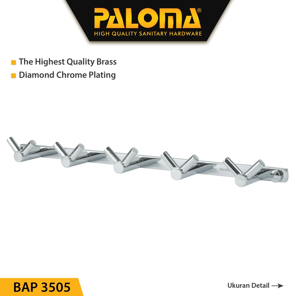 PALOMA BAP 3505 Kapstok Gantungan Baju Handuk Rak Hanger Mandi 10 Kait