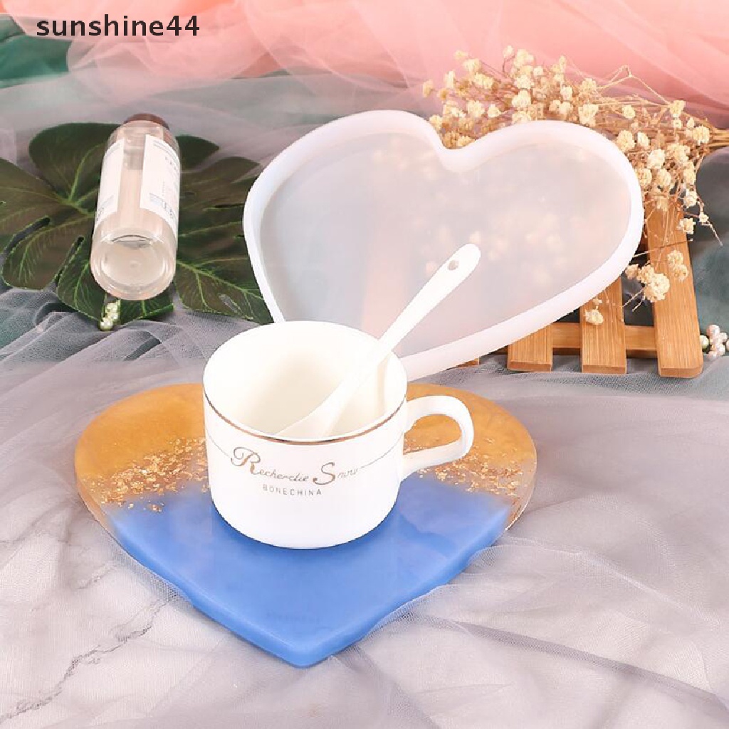 Sunshine Cetakan Resin UV Bentuk Hati Bahan Silikon Untuk Membuat Perhiasan DIY