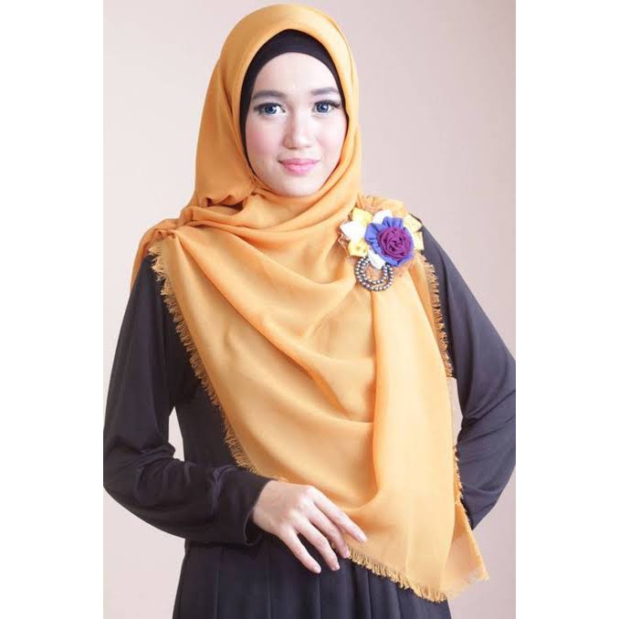 WAJIB PUNYA JILBAB SAUDIA RAWIS SEGI EMPAT MURAH /HIJAB SAUDIA RAWIS / KERUDUNG SAUDIA RAWIS TERBARU-Mustard
