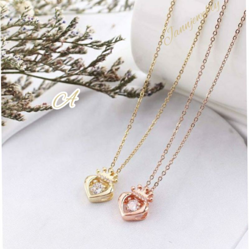 kalung titanium dancing stone Prince gold &amp; Rosegold