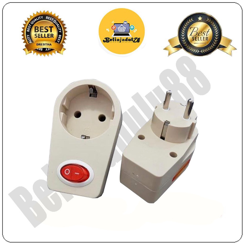 Beliajadulu88 steker Plug Adaptor + Switch Colokan Listrik + Saklar Visalux V8817