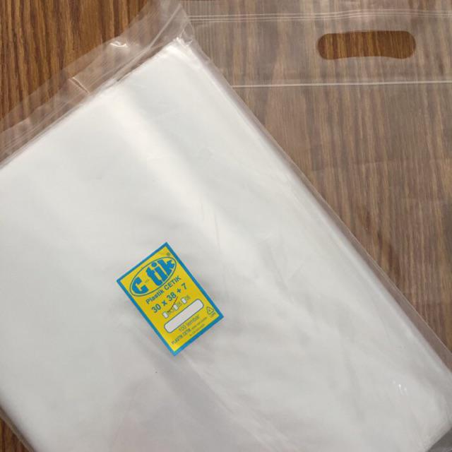 Plastik Ziplock/klip Plong 30x38 +7cm