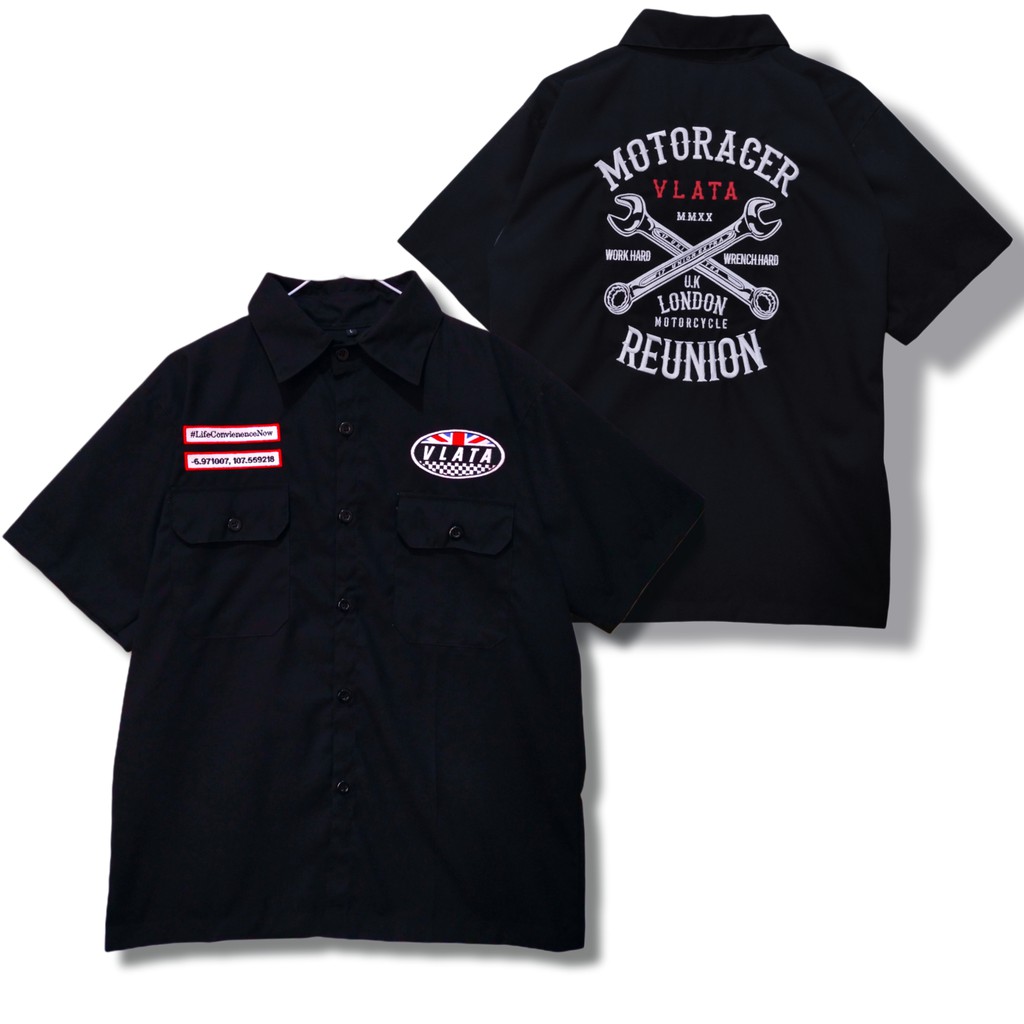 Vlata Kemeja Lengan Pendek - Reunion Black