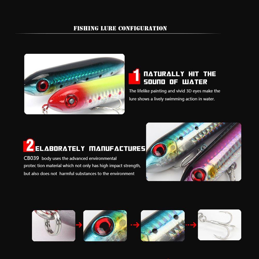 Top Floating Pencil Tenggelam Minnow Umpan Multicolor Crankbaits Umpan Ikan Kecil Yang Bermanfaat