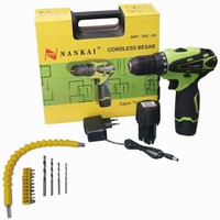 Nankai Japan Technology Mesin Bor cordless Besar 10 mm Baterai 12V 12 Volt Plus Acc