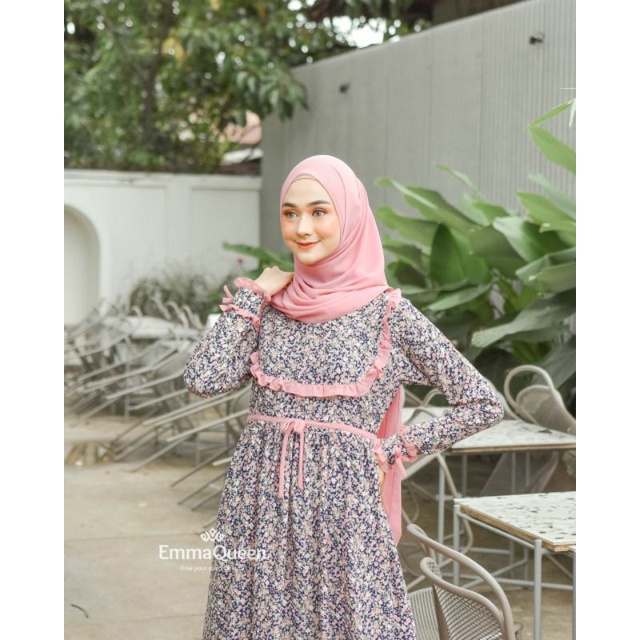 Selsa Dress Original Ori Brand Emmaqueen Indonesia gamis motif cantik berkualitas gamis muslimah kek