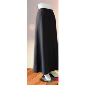 ROK KERJA ROK A-LINE PINGGANG KARET ROK KANTOR MURAH KEKIKINIAN M L XL XXL L3 L4 L5-Hitam