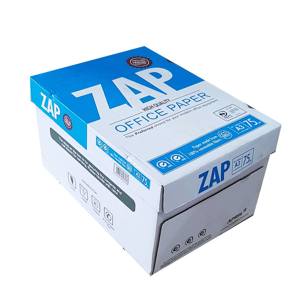 1 DUS 5 RIM KERTAS HVS ZAP UKURAN A3 75 GRAM KUALITAS 1 DUS 5 RIM KERTAS HVS ZAP UKURAN A3 75 GRAM KUALITAS