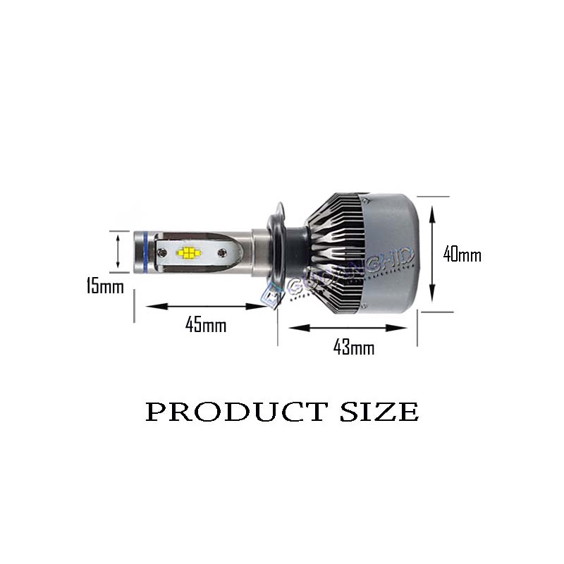 Lampu LED Mobil V9 Luxeon ZES H7 H11 60W 7800LM CANBUS Headlight