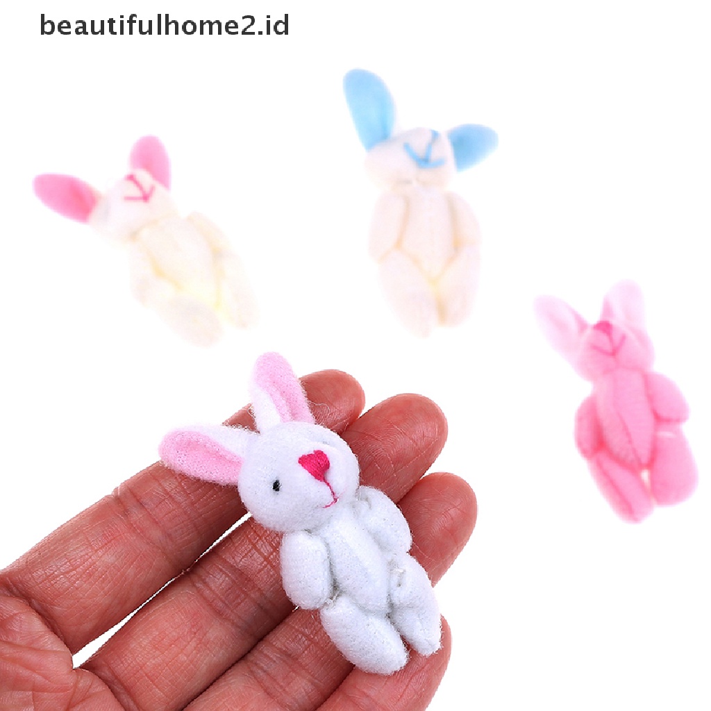 (Beautifulhome2.Id) Mainan Boneka Stuffed Plush Kelinci Mini 4cm Untuk Bayi / Anak