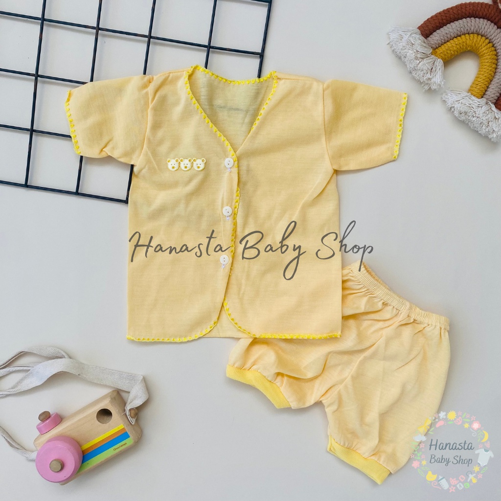 Setelan Baju Lengan Pendek Bayi Baru Lahir / Newborn polos lokal