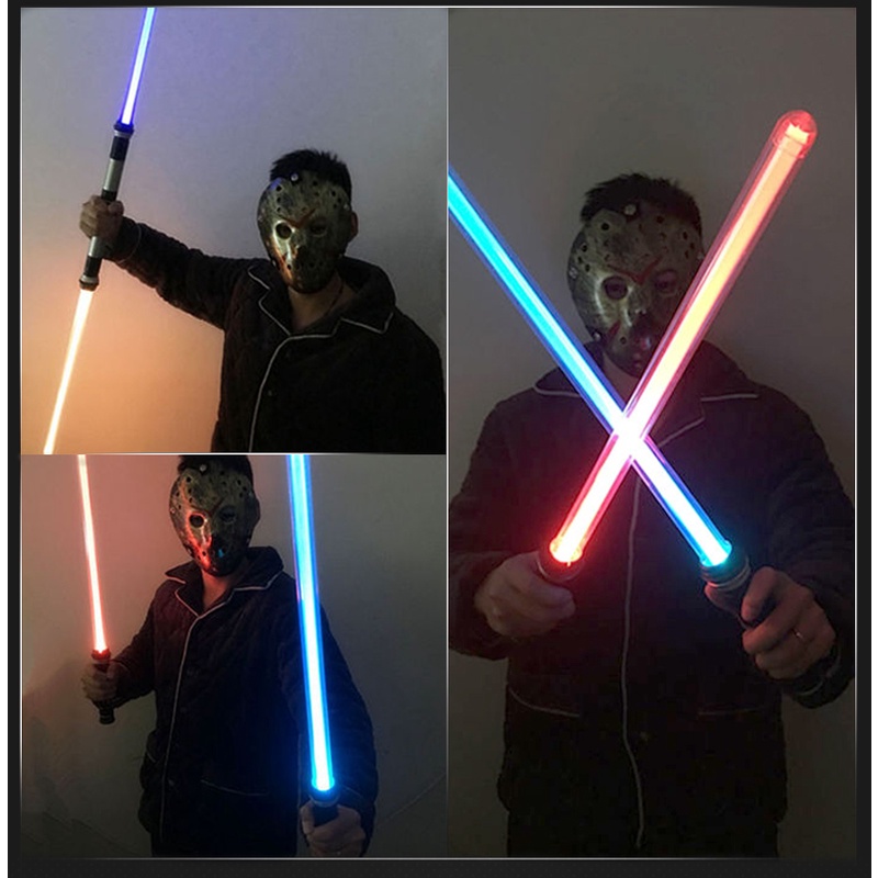 2Pcs Pedang Lampu Star Wars Double Bladed Dengan Konektor Suara Mainan Pedang Light Star Wars