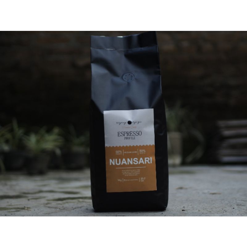 

kopi biji espresso nuansari | 50% robusta 50% arabika | 1kg