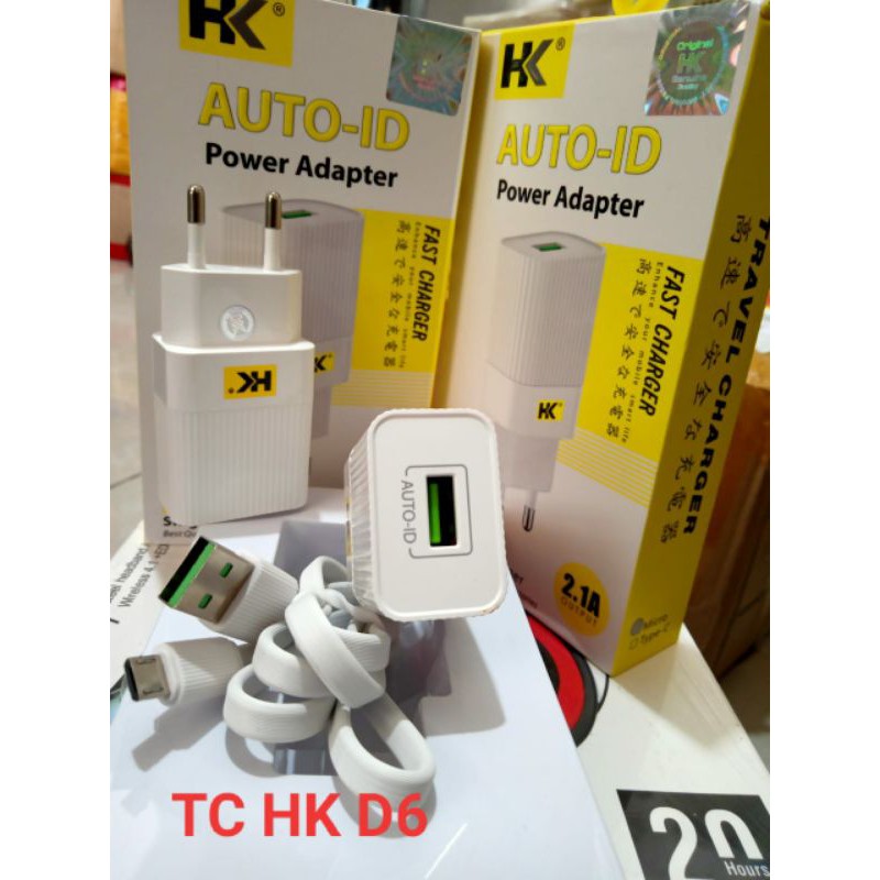 TC HK D6 CHARGER AMPERE BESAR CHARGER ANDROID COLOKAN MICRO FAST CHARGING