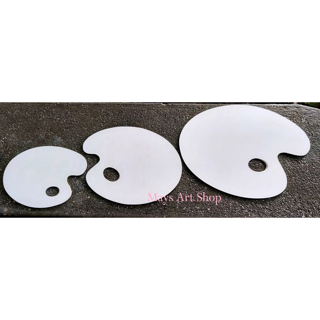 

H7Y Palet Lukis Kayu Oval V-Tec Lonjong Besar Sedang Kecil / Pallete Cat Akrilik Minyak 35 x 27 cm /