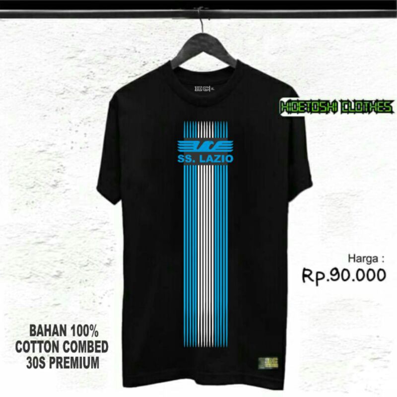 Kaos lazio strip biru putih