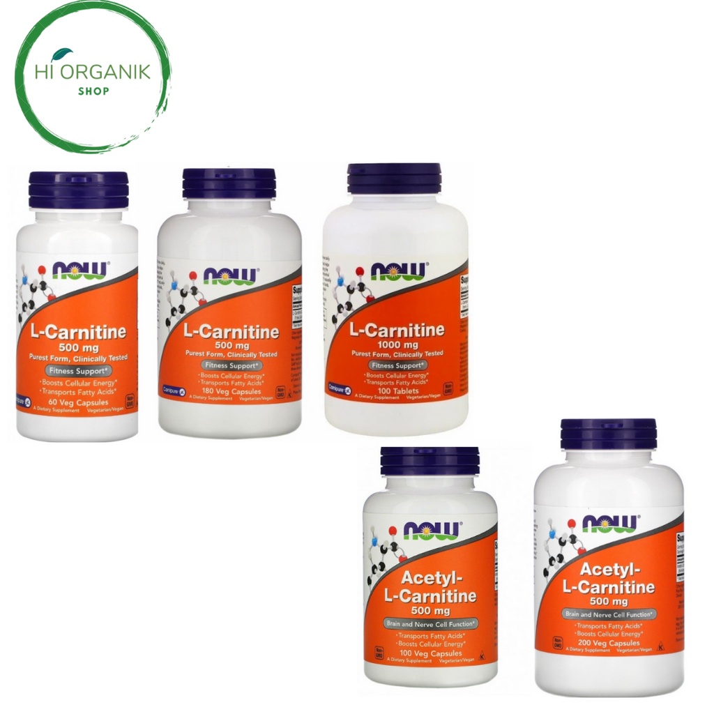 Now Foods L Carnitine 500 mg 180 Veg Caps ; L-Carnitine 500 mg 60 Veg Caps; L-Carnitine 1000 mg 100 