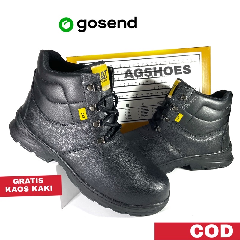 Sepatu Boot Pria Ujung Besi Kerja Lapangan Proyek Safety Shoes Anti Slip Septi