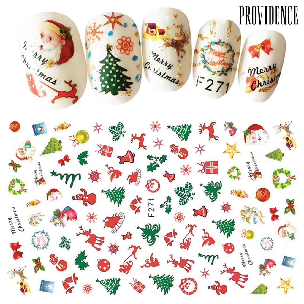 Providence Nail Sticker Christmas Self Adhesive Mini Santa Nail Art Decal Decoration for Fingernail
