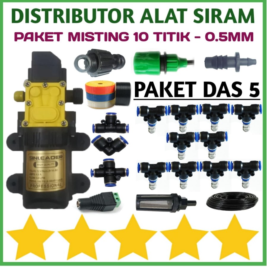 Jual Paket Mist Nozzle 10 Titik 0.5 Mm Misting Pompa Dc Sprinkler Embun ...