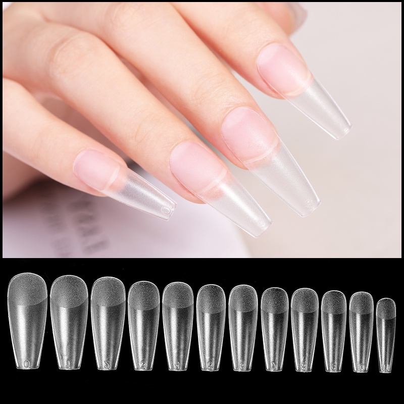 24pcs / Set Kuku Palsu Ultra Tipis Warna Matte Untuk Nail Art / Manicure