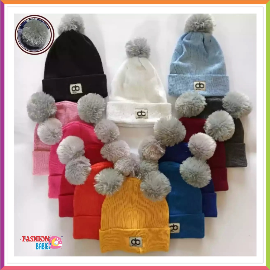 ❤ Fashionbabies ❤ TOPI RAJUT BAYI IMPOR POM POM BOBA / KUPLUK BAYI / TOPI ANAK HANGAT TEBAL