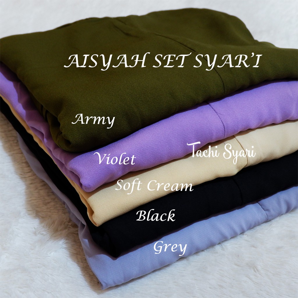 Wolfis AISYAH RENDA BAJU SET GAMIS SYARI KHIMAR Soft Ped Wolfis CADAR Wolfis (Syari Set Khimar)