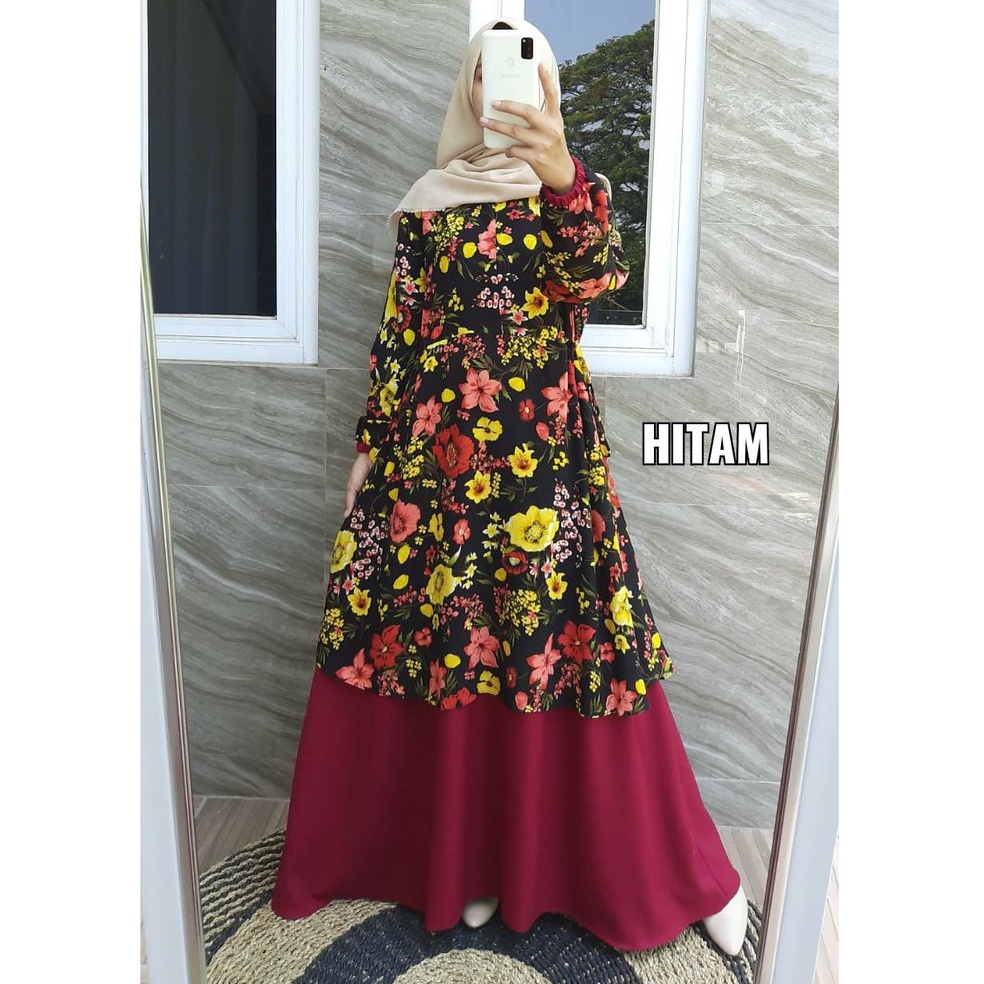 GAMIS RAYON COMBI ITY CREPE TERBARU/ Gamis Rayon Combi