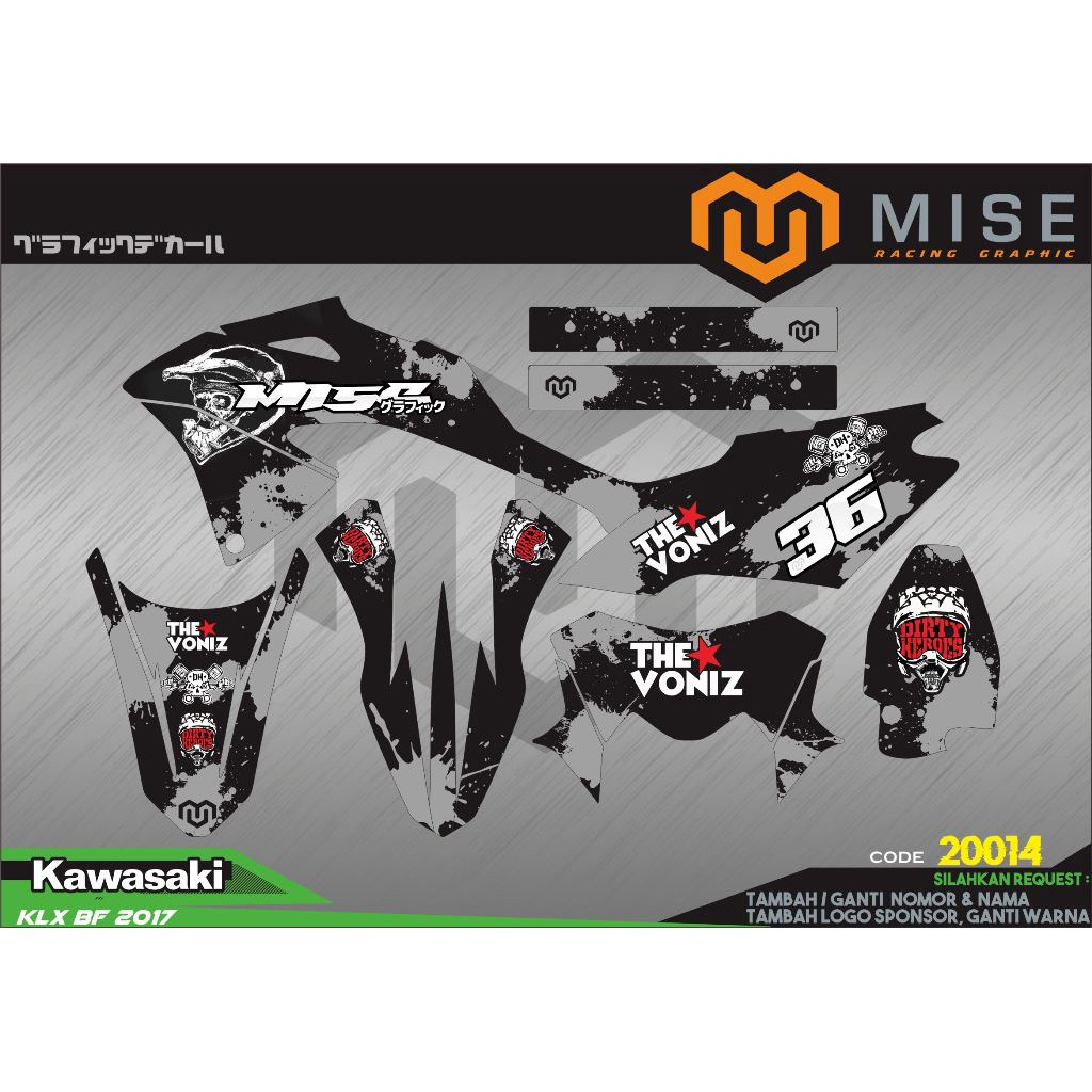 Striping full Decal Kawasaki KLX 150 BF new dtracker, bisa ...