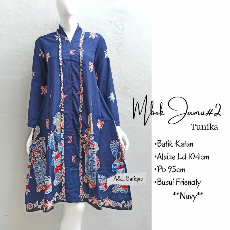 Tunik /Dress Batik Mbok Jamu Gendong Busui Friendly