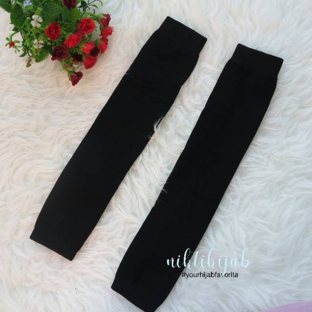 MANSET LENGAN FASHION MUSLIM POLOS &amp; BROKAT - Handsock Pentup tangan wanita